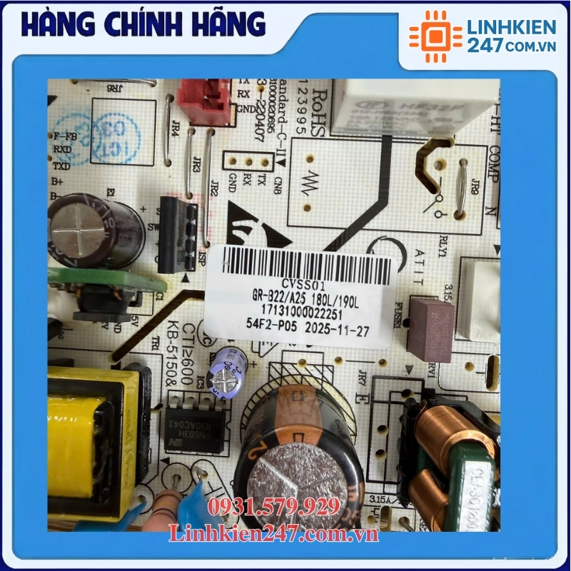 Bo Mạch Chính Tủ Lạnh Toshiba GR-B22VU GR-RT234WE GR-RT252WE Mã 17131000022928 Chính Hãng - Ảnh 6