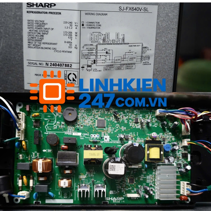 Main Tủ Lạnh Sharp SJ-FX640V-SL Mã QPWBSA012CBZZ Main Tủ Lạnh Sharp SJ-FX640V-SL Mã QPWBSA012CBZZ