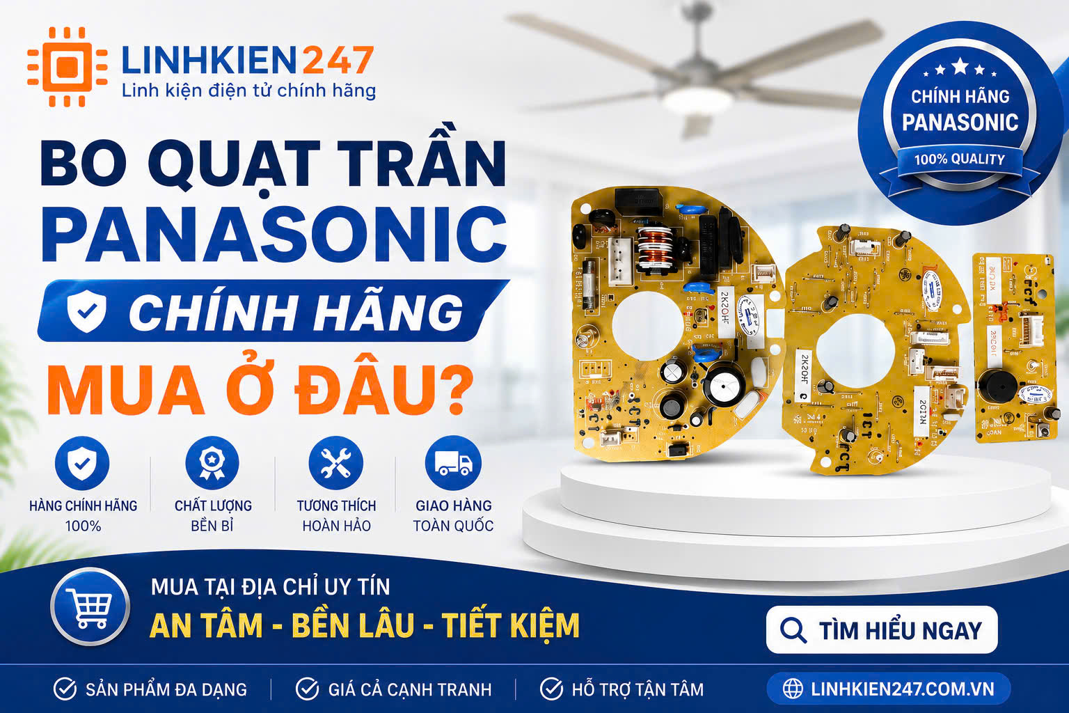 Bo quạt trần Panasonic Mới Chính Hãng