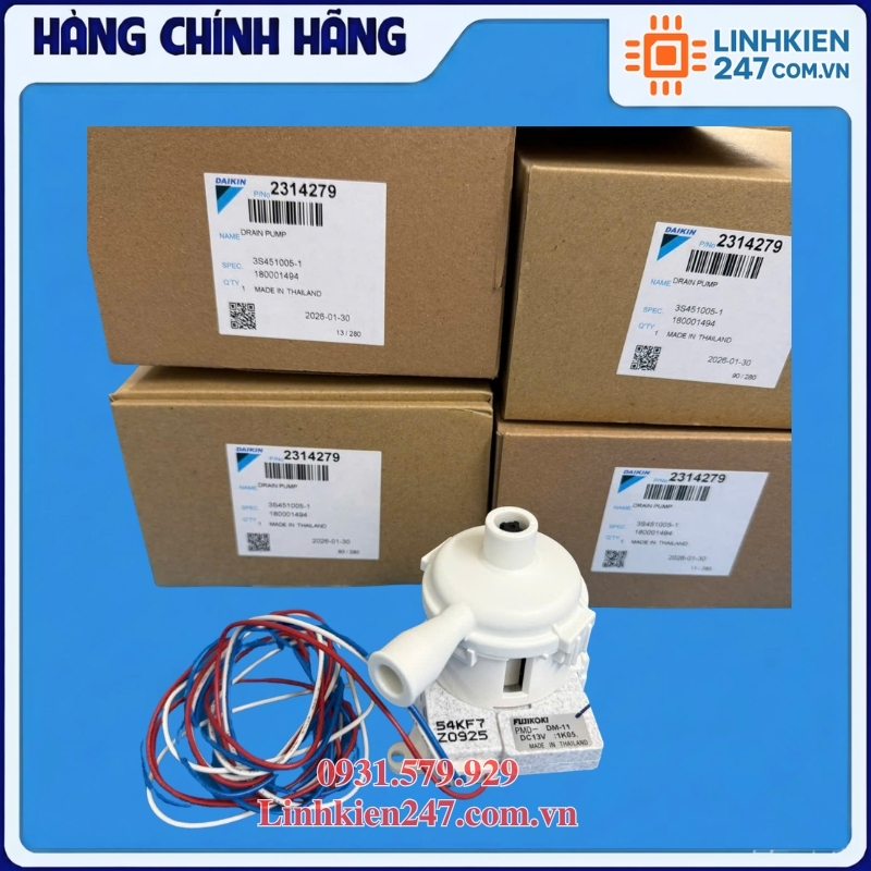 Bơm Nước Dàn Lạnh Điều Hòa Daikin VRV PMD-DM-11 DC13V P/N Bơm Nước Dàn Lạnh Điều Hòa Daikin VRV PMD-DM-11 DC13V P/N