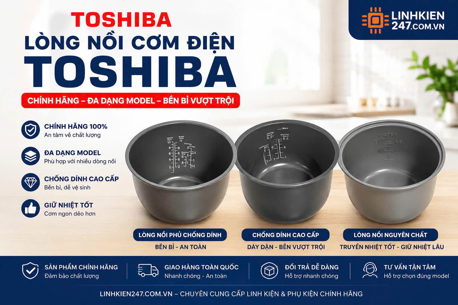 Lòng nồi Toshiba chính hãng mới 100% Lòng nồi Toshiba chính hãng mới 100%