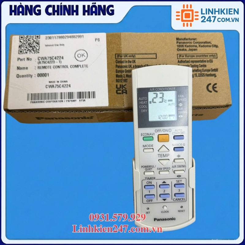 Điều Khiển Từ Xa Điều Hòa Panasonic 2 Chiều CS-A9PKH-8, CS-A12PKH-8, CS-E9PKH-8, CS-E12PKH-8 Chính Hãng Mã CWA75C4224 - Ảnh 4