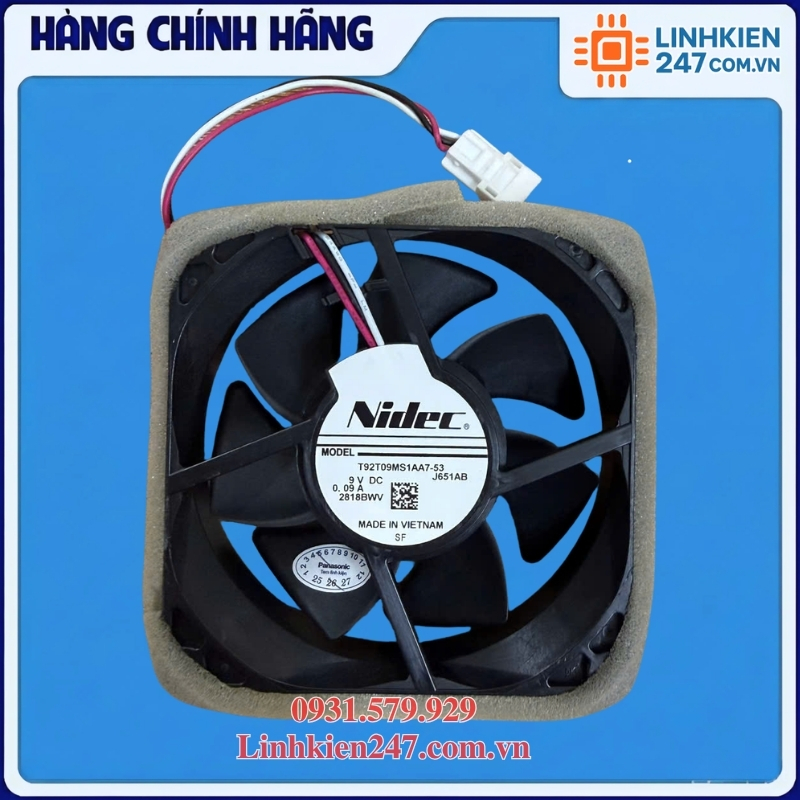 Quạt tủ lạnh Panasonic Nidec T92T09MS1AA7-53 Quạt tủ lạnh Panasonic Nidec T92T09MS1AA7-53