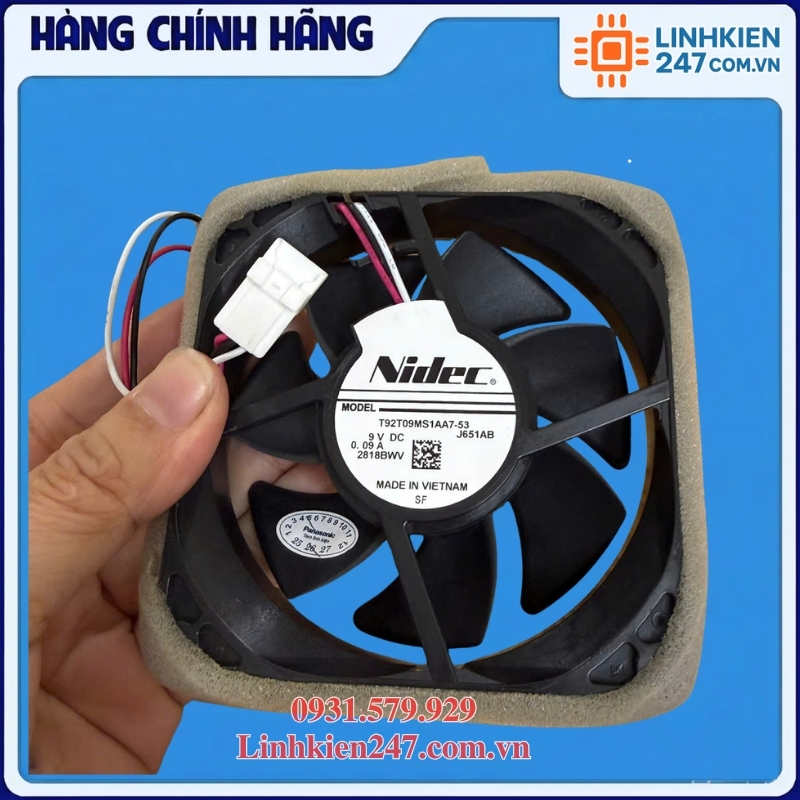 Quạt tủ lạnh Panasonic Nidec T92T09MS1AA7-53 9V 0.09A – CNRMX-003780-E0