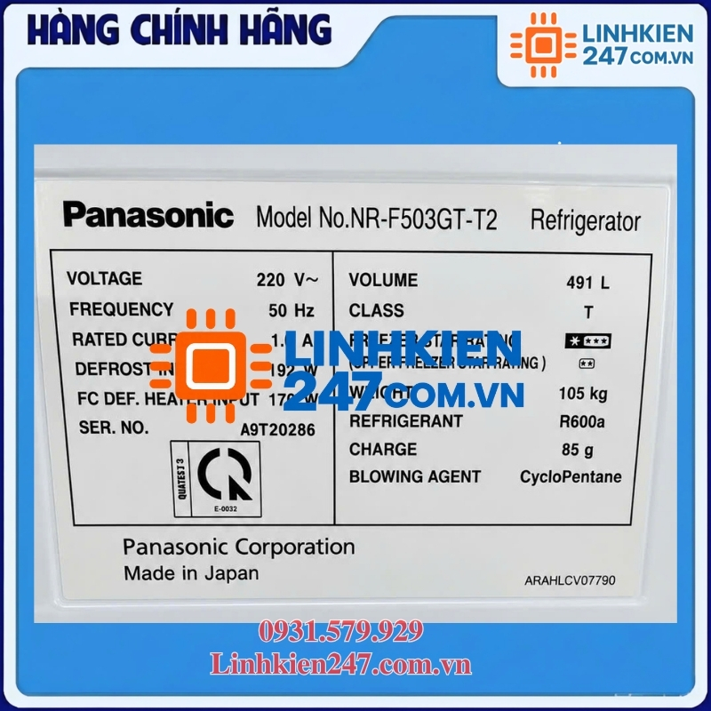 Main board Tủ Lạnh Panasonic NR-F503GT-T2 Chính Hãng Main board Tủ Lạnh Panasonic NR-F503GT-T2 Chính Hãng