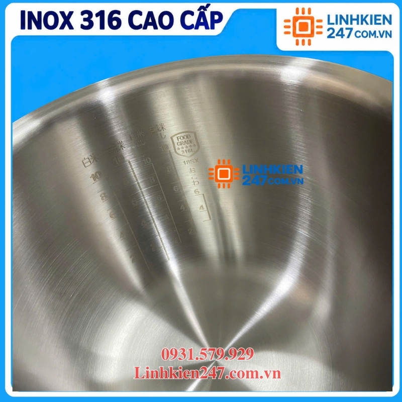 Ruột Nồi Toshiba 1.8L RC-18VRM Inox 316 Cao Cấp Ruột Nồi Toshiba 1.8L RC-18VRM Inox 316 Cao Cấp