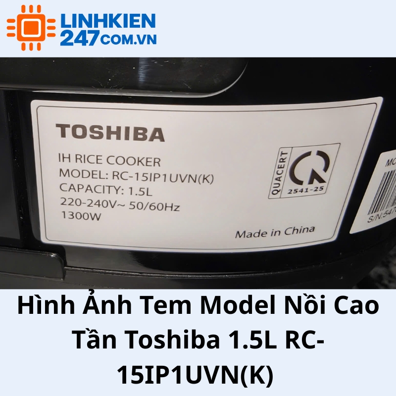 Ruột Nồi Cơm Điện Cao Tần Toshiba 1.5L RC-15IP1UVN(K) Mới Chính Hãng - Ảnh 4