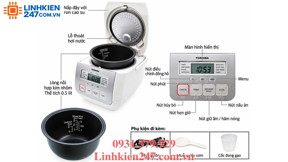 Ruột Nồi Cơm Điện Toshiba RC-5MS Ruột Nồi Cơm Điện Toshiba RC-5MS