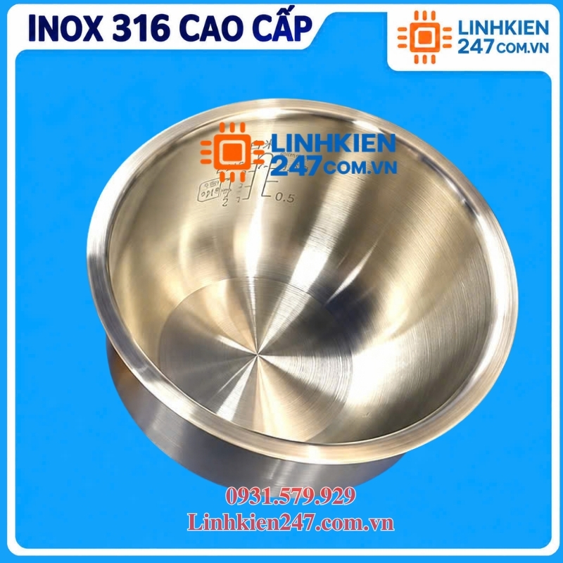 Lòng Ruột Inox 316 Thay Thế Cho Nồi Cơm Nội Địa Nhật Điện 100V Lòng Ruột Inox 316 Thay Thế Cho Nồi Cơm Nội Địa Nhật Điện 100V